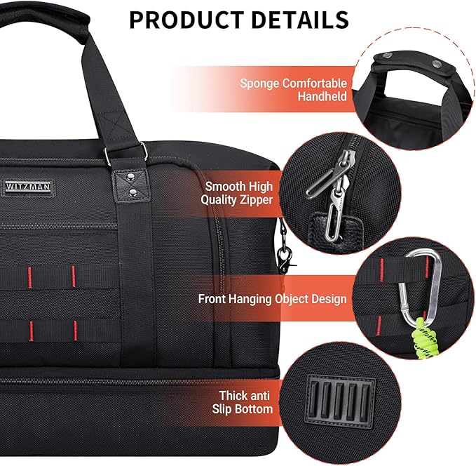 WITZMAN Travel Duffle Bags for Men Weekender Bags with Toiletry Bag Sets Carry On Overnight Bag 55L