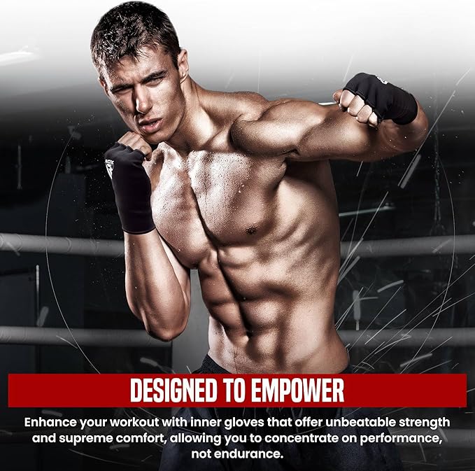 RDX Boxing Hand Wraps Inner Gloves Men Women, Half Finger Elasticated Bandages, Under Mitts Fist