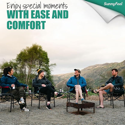 SUNNYFEEL Oversized Camping Directors Chair 2 Pack, Portable Folding Lawn Chairs for Adults Heavy