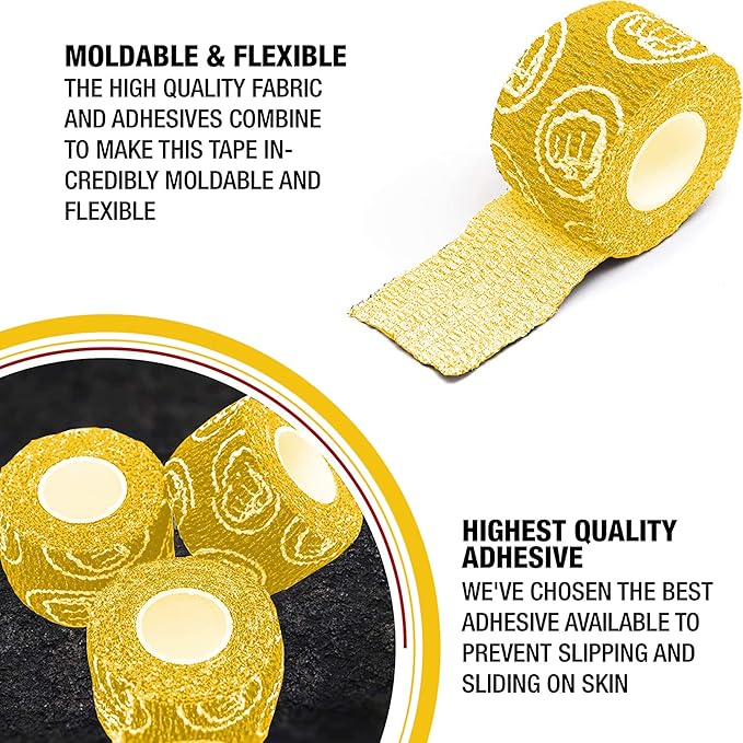 WOD Nation Flexible Hook-Grip Athletic Tape – Easy-Tear, Sweat-Proof Thumb & Finger Strips for
