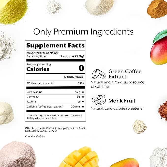 ProMix Nutrition Pre-Workout - Maximize Focus and Performance - Free of Stevia, Xanthan Gum, Soy
