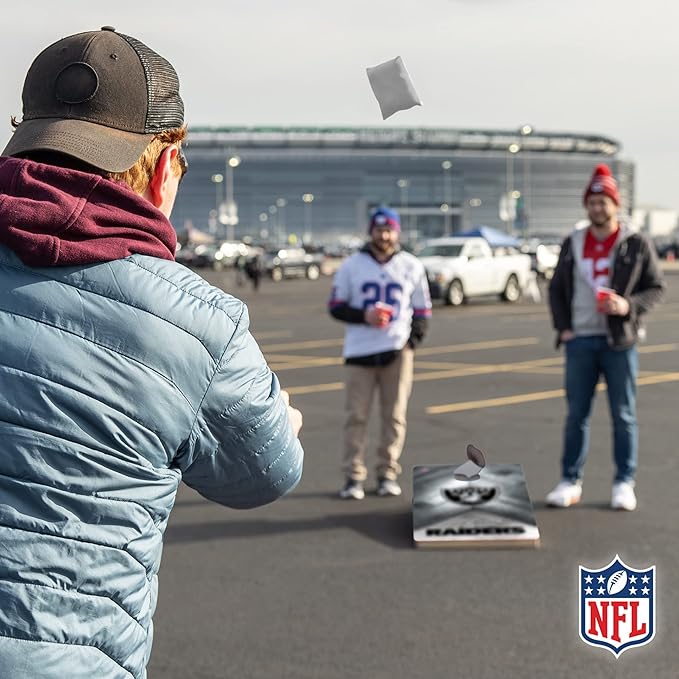 NFL Football 2' x 4' Regulation Size Solid Wood Cornhole Set with Direct Print HD Team Graphics