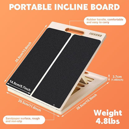 Slant Board for Calf Stretching, Adjustable Wooden Calf Stretcher Incline Board, Calf Stretch Board