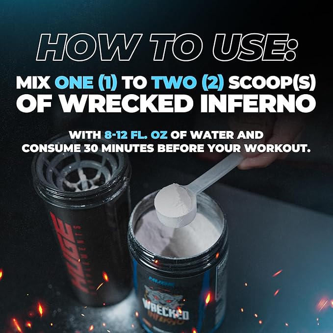 Wrecked Inferno - Thermogenic Pre Workout For Men & Women, Increase Energy, Boost Thermogenesis &