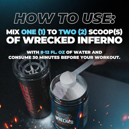 Wrecked Inferno - Thermogenic Pre Workout For Men & Women, Increase Energy, Boost Thermogenesis &