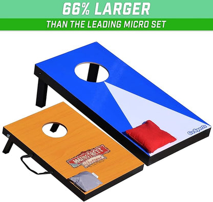 GoSports 2 ft x1 ft Portable Size Cornhole - Choose Classic or Wood Designs - Game Set with 6 Bean