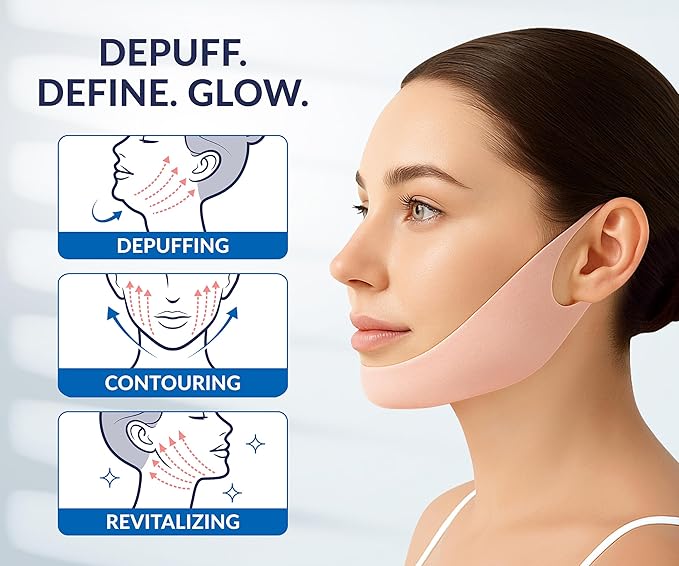 STYLIA V Line Lifting Collagen Face Mask - Double Chin Strap for Women - Jawline Shaper Face Lift