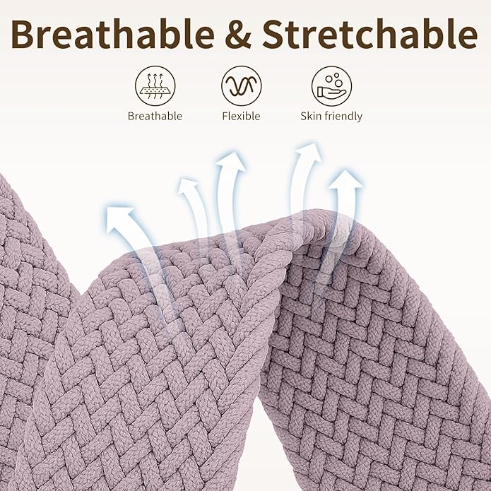 Braided Band Compatible with Fitbit Versa 4 Bands for Woman/Versa 3/Sense 1/Sense 2 Band, Magnetic