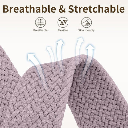 Braided Band Compatible with Fitbit Versa 4 Bands for Woman/Versa 3/Sense 1/Sense 2 Band, Magnetic