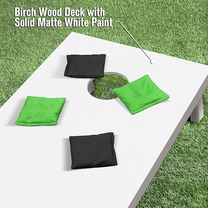 GoSports 4 ft x 2 ft Regulation Size Wooden Cornhole Boards Set - Includes Carrying Case and Over