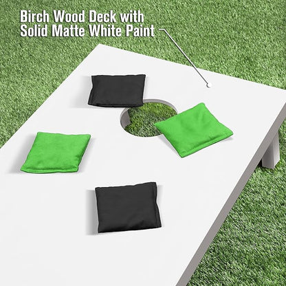 GoSports 4 ft x 2 ft Regulation Size Wooden Cornhole Boards Set - Includes Carrying Case and Over