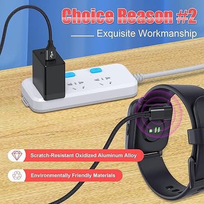 AGVEE 3.3ft Charger for Garmin Watch, L-Shape Charging Cable for Fenix, Forerunner, Vivoactive