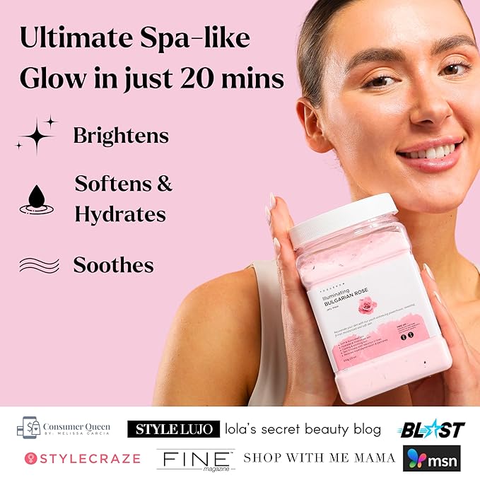 Jelly Face Mask for Facials - Bulgarian Rose Hydrating, Brightening & Nourishing Jelly Mask with