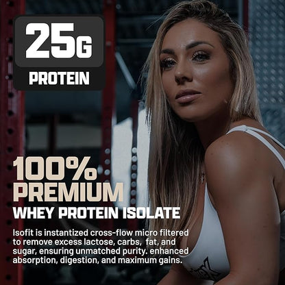 Nutrex Research IsoFit Whey Protein Powder Instantized 100% Whey Protein Isolate (70 Servings
