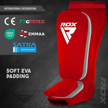 RDX Shin Guards Kickboxing Muay Thai, SATRA Approved, MMA Leg Instep Protection Pads, Sparring