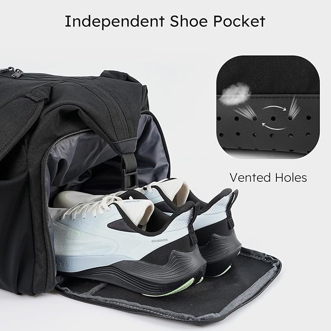 Gym Bag for Men with Shoes Compartment and Wet Pocket Convertible Duffle Bag and Gym Backpack