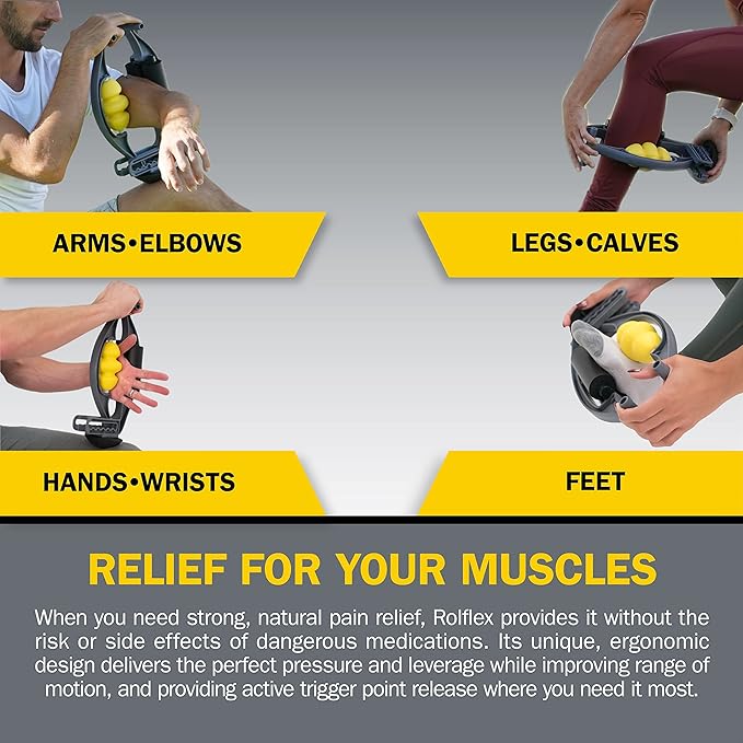 Rolflex Arm & Leg Massager Roller ??Muscle Roller to Address Golfer?™s Elbow, Tennis Elbow, Carpal