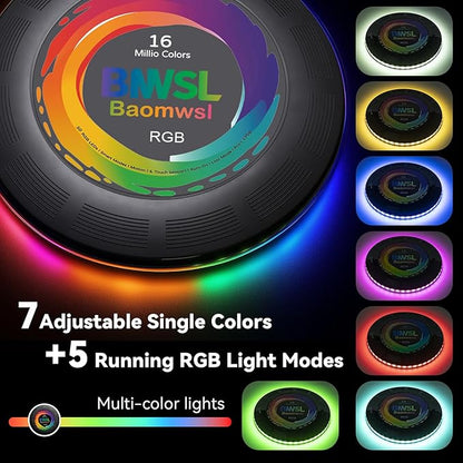 Light-Up Flying Disc - 16 Million Colors RGB or 50 LEDs, Ultra Bright, 12 Light Modes