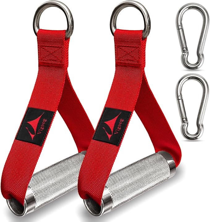 Heavy Duty Metal Workout Handles，Replacement Grip Attachments for Cable Machines, Resistance Bands