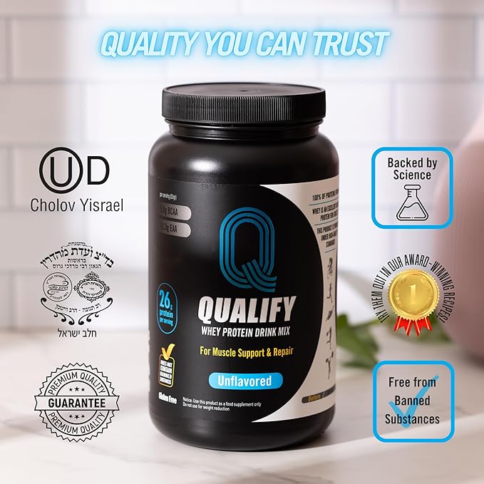 Unflavored Whey Protein Powder. Post Workout Recovery Drink, Gluten & Sugar Free, Highly Kosher
