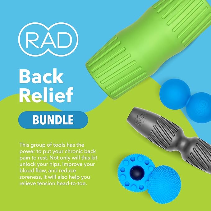 RAD Back Relief Massage Set ??Myofascial Release Bundle for Back Pain, Muscle Recovery, and