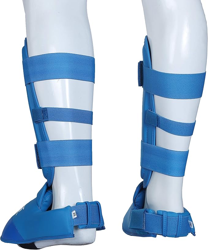 Twister WKF Karate Shin Guards | Taekwondo Shin-N-Step | Detachable Shin Guards with Foot