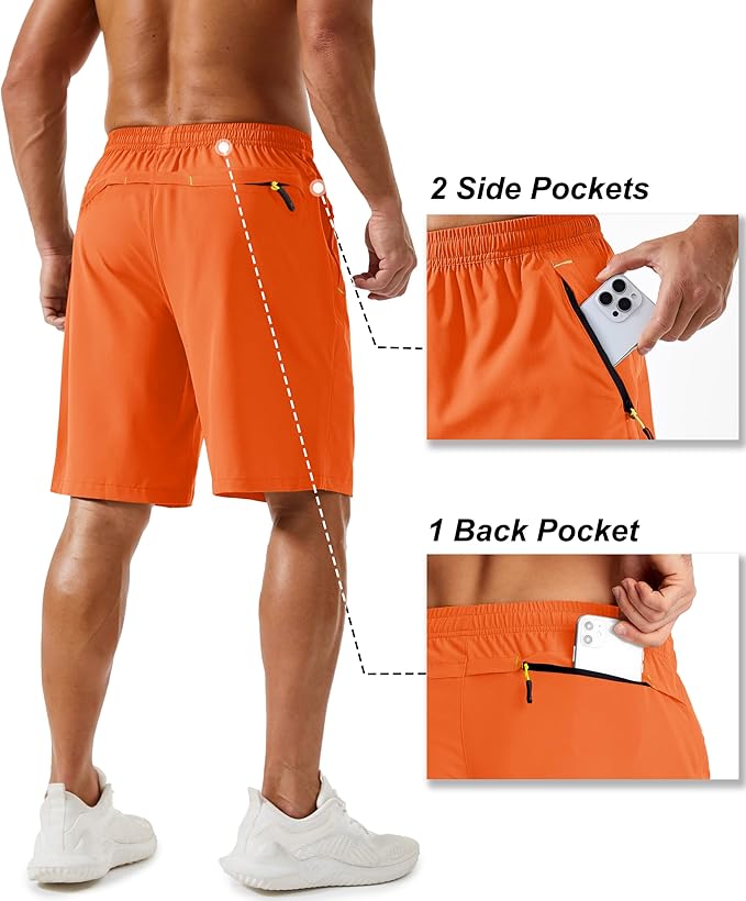 TACVASEN Men's Running Athletic Shorts 9" Quick Dry Workout Gym Shorts Lightweight Summer Shorts 3