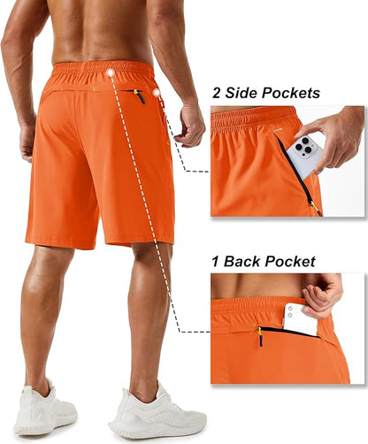 TACVASEN Men's Running Athletic Shorts 9" Quick Dry Workout Gym Shorts Lightweight Summer Shorts 3