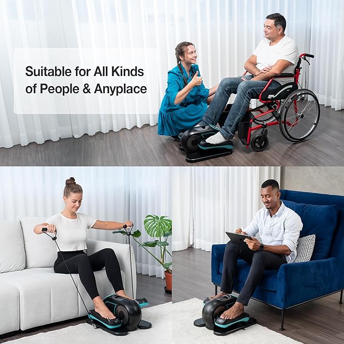 Under Desk Elliptical Machine, Ellipse Leg Exerciser for Seniors, Seated Pedal Exerciser with
