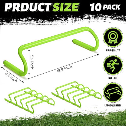 Wettarn 10 Pcs Speed Agility Training Hurdles Detachable Durable Hurdle Agility Plyometric and All