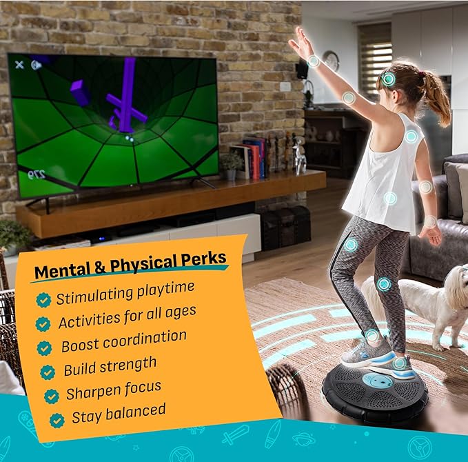GoBalance Board - App-Enabled Balance Board. Smart Bluetooth Sensor, 12 FREE Interactive Games