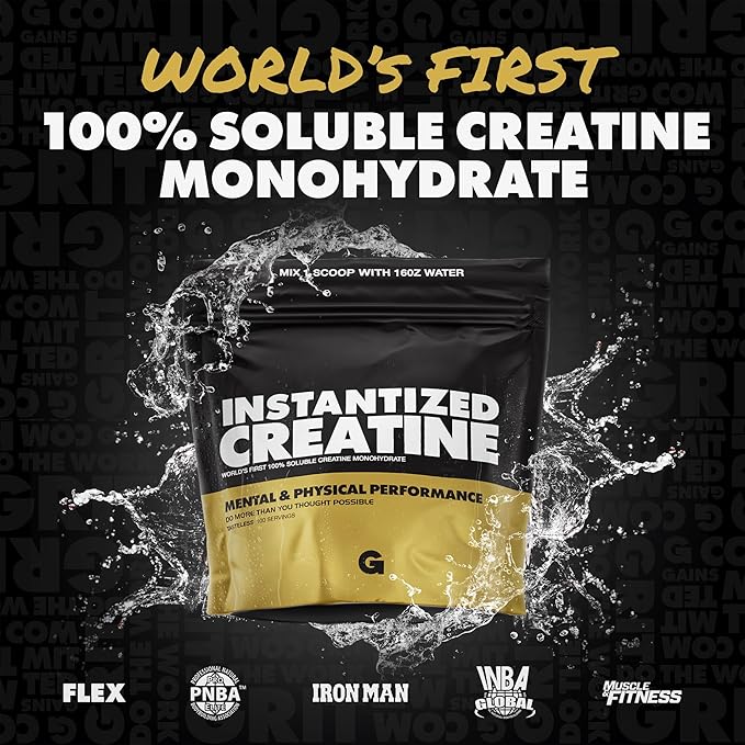 Gains in Bulk Instantized Creatine Monohydrate for Women and Men, Soluble Pre Workout Powder
