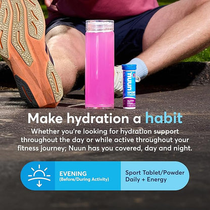Nuun Sport Electrolyte Tablets with Magnesium, Calcium, Potassium, Chloride & Sodium, Gluten Free &