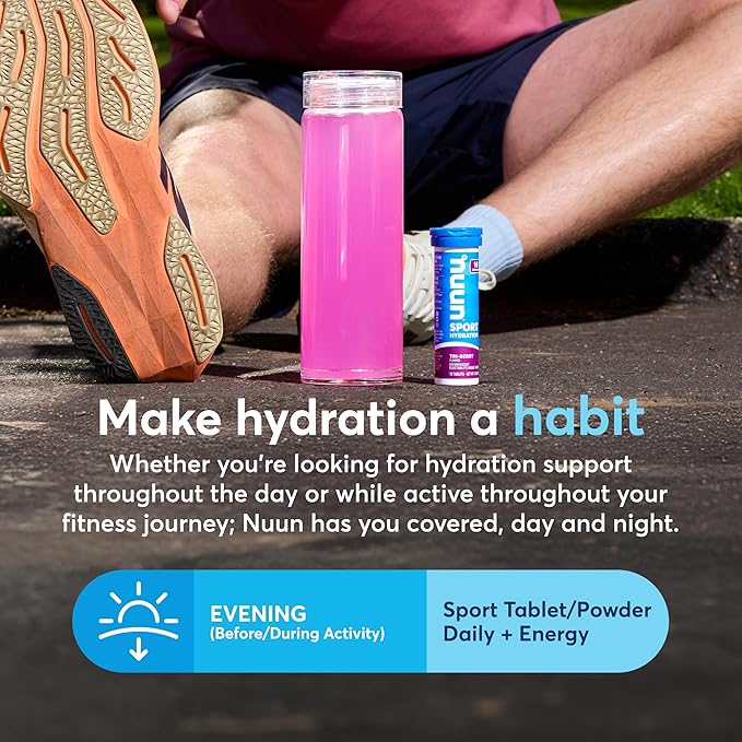 Nuun Sport Electrolyte Tablets with Magnesium, Calcium, Potassium, Chloride & Sodium, Gluten Free &