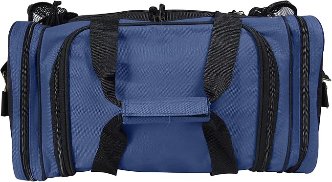 DALIX 17" Duffle Bag Dual Front Mesh Pockets (Black Gold Gray Dark Green Navy Blue Maroon Royal