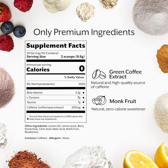 ProMix Nutrition Pre-Workout Powder, Mixed Berry - Maximize Focus & Performance - Helps Muscle