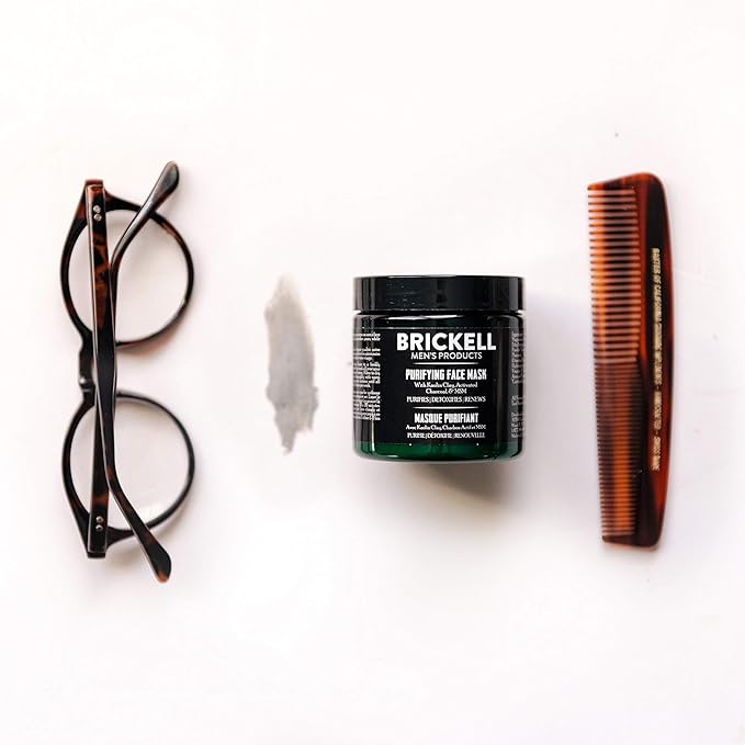 Brickell Men's Purifying Charcoal Face Mask Skin Care Product, Natural and Organic Activated