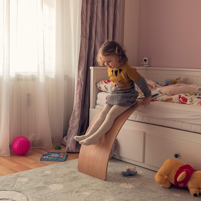 NUTTY TOYS Montessori Wooden Wobble Board for Kids & Adults -100% Natural Wood Balance Board