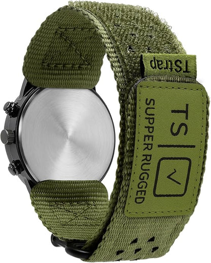 TStrap Nylon Sport Watch Band - Black Quick Release Watch Straps for Men Women - Athletic Military