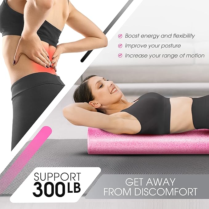 Yes4All High-Density EPP Round Back Roller Foam, Exercise Foam Roller for Yoga, Pilates &