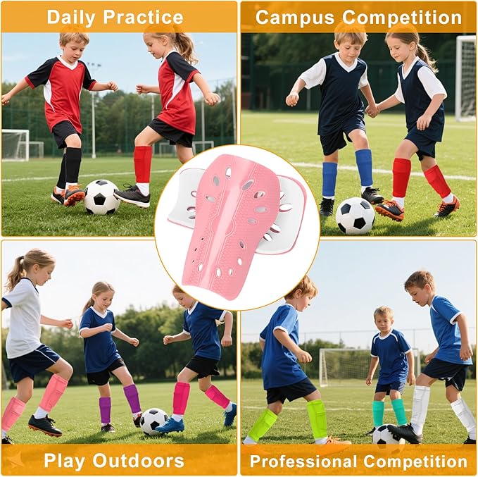 2 Pairs Shin Guards Soccer for Kids,Shin Pads Extra Lightweight Breathable Slide in Shin Guard for