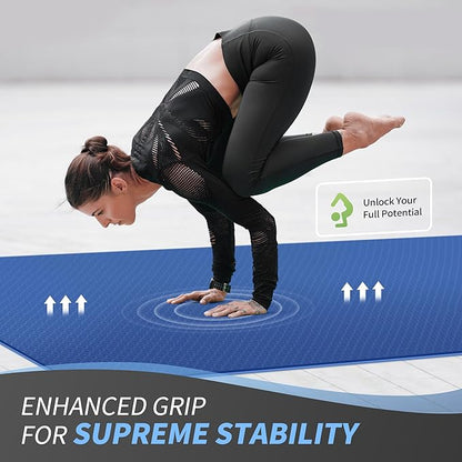 CAMBIVO Large Yoga Mat (6'x 4'), Extra Wide Workout Mat for Men and Women, Yoga Mat Thick 1/3 &1/4