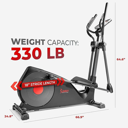 Sunny Health & Fitness Full Body Workout Elliptical Trainer with Digital Performance Monitor, Low