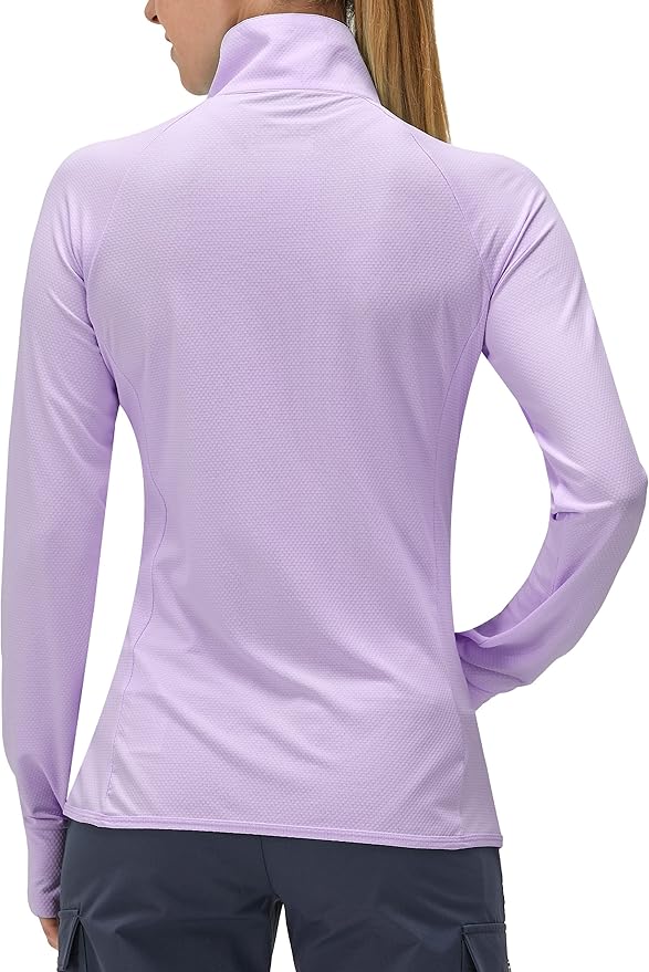 Women's UPF 50+ UV Sun Protection Clothing Long Sleeve Athletic Hiking Shirts Lightweight SPF Zip
