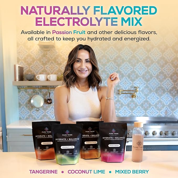 Electrolytes Powder Packets - Sugar Free Hydration Powder Drink Mix Loaded with 6 B Vitamins &