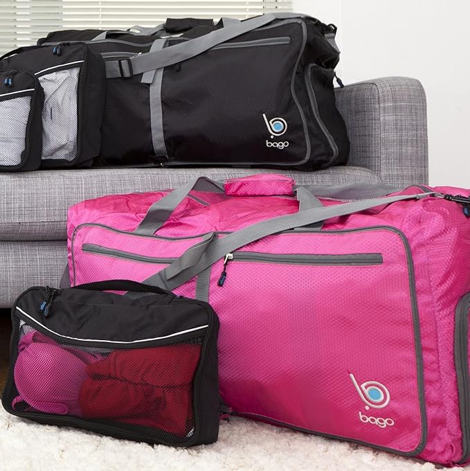 Bago Large Foldable Duffel Bags for Traveling Women & Men - 80L Packable Duffle Bag for Travel with