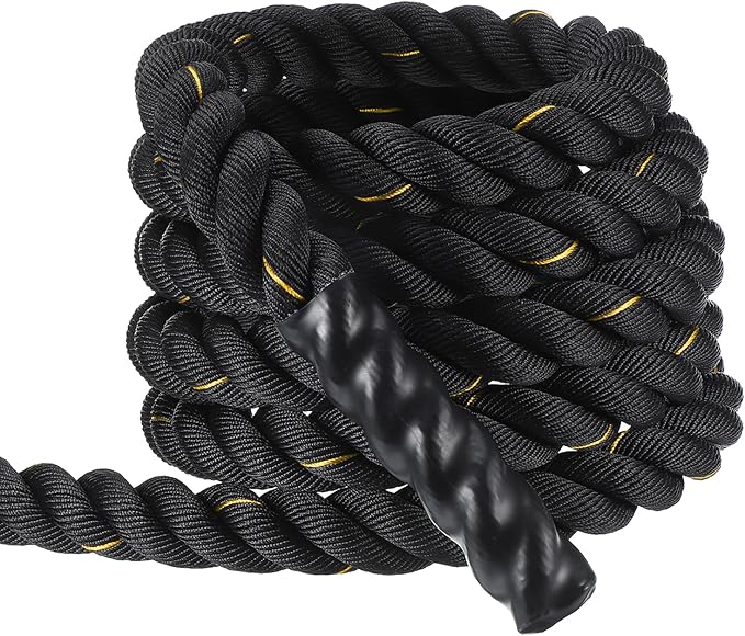 MECCANIXITY Battle Rope 20ft x 2 Inch Polyester Workout Rope Heavy Fitness Exercise Rope for