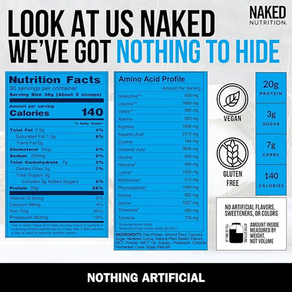 Naked Shake - Chocolate Coconut Almond Protein Powder - Flavored Plant Based Protein from US &