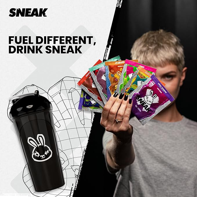 SNEAK Energy Drink Starter Pack | 9 Sachets with Monochrome Shaker | No Sugar. No Nasties. Just