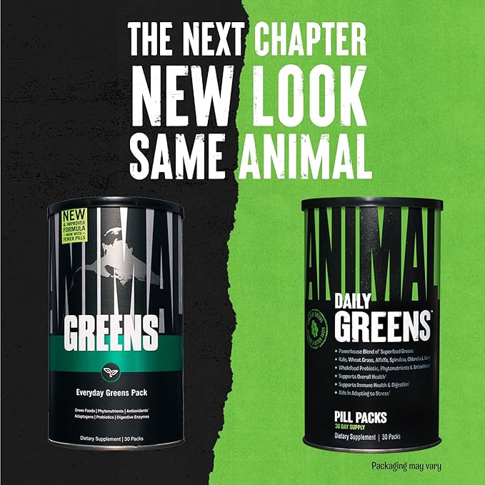 Animal Daily Greens Pill Packs - Kale, Wheat Grass, Alfalfa & More - Convenient Prebiotic and